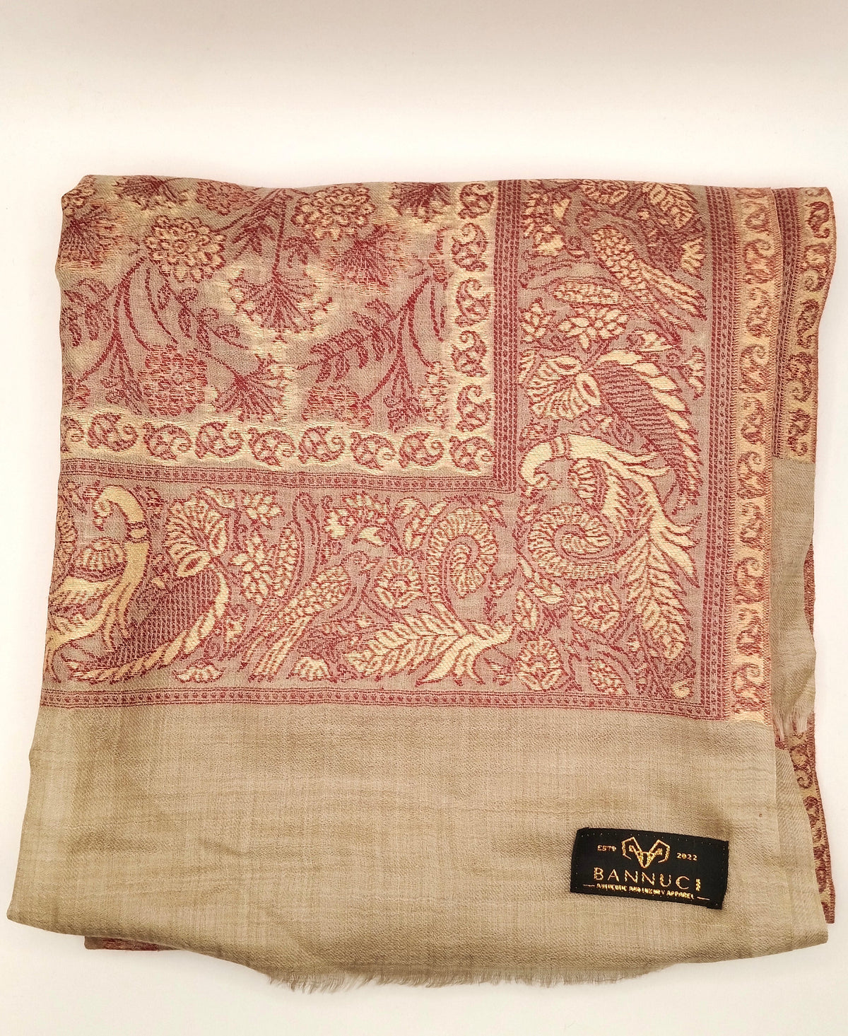 Toosh Kani Shawl With Khadi Pattern