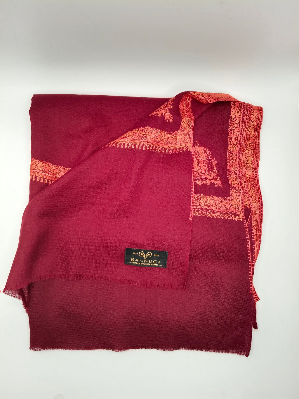 Hand Embroidered Original Toosh Shawl With Border