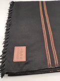 Premium Quality Multi Color Striped Double Fiber 72 Black Woolen Shawl