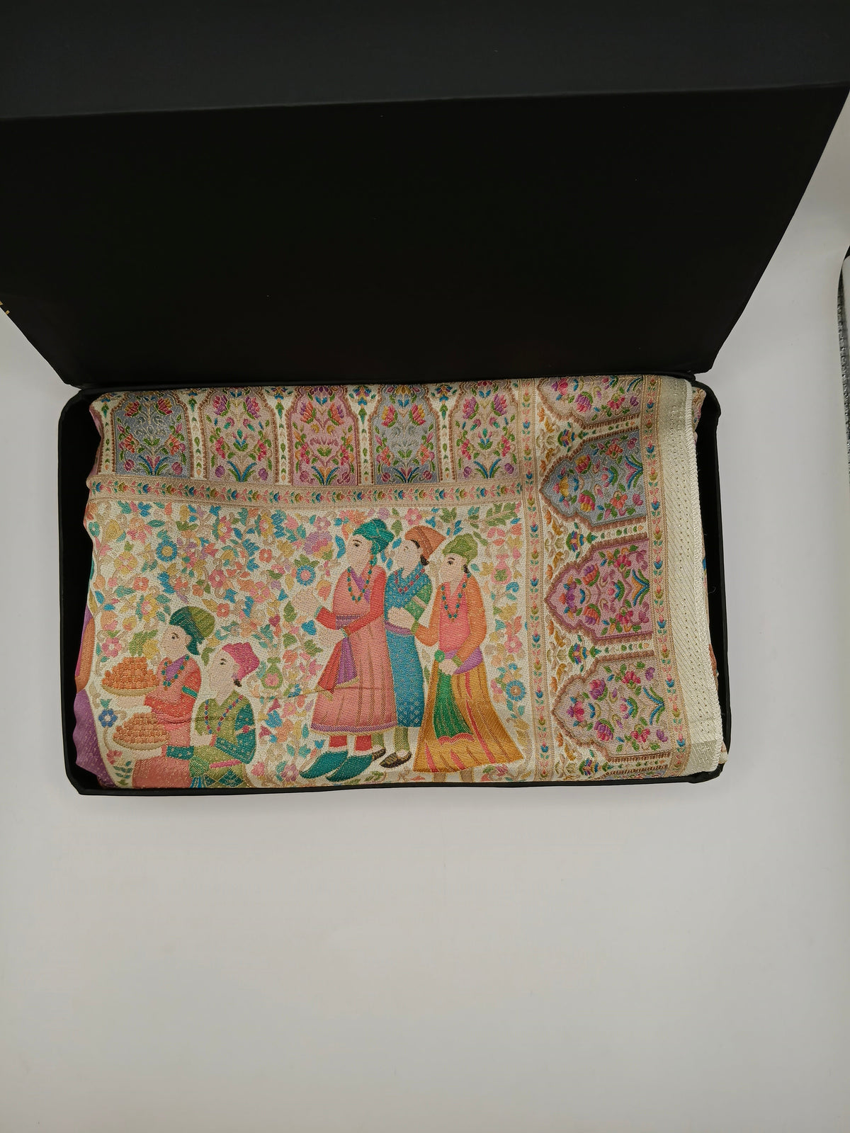 Premium Quality Off White Mix Multi Color kani Silk   Shawl