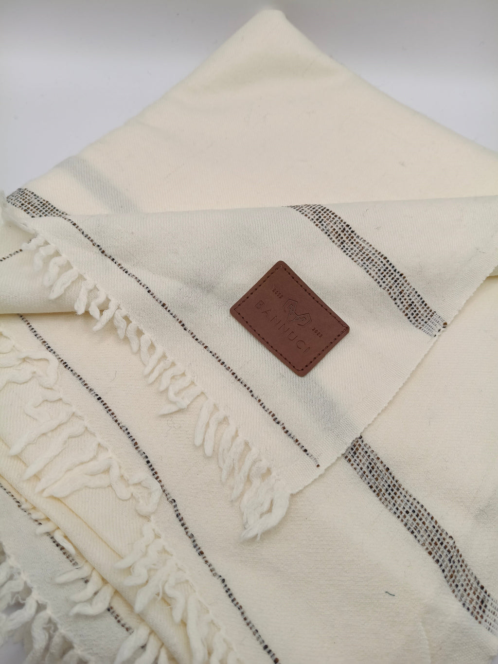 Supreme Quality Off white Pure Angora With  Rabbit Striped Woolen Shawl 2