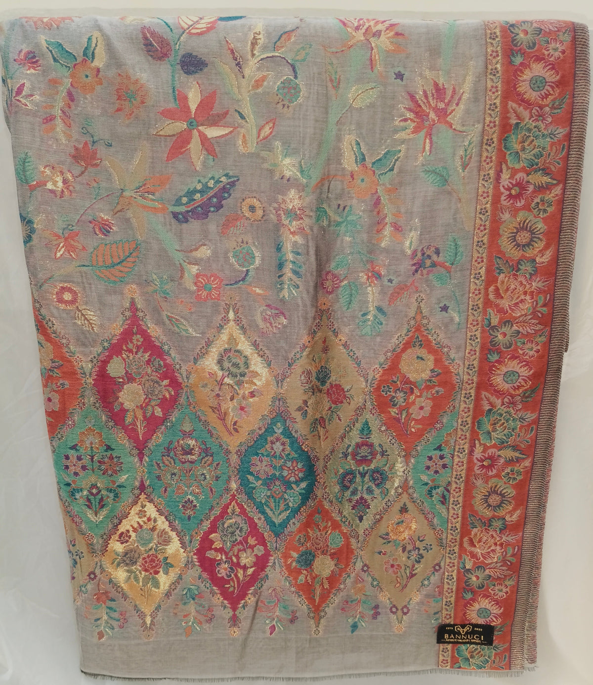 Silk Based Kani Weave Pashmina Cashmere Shawl