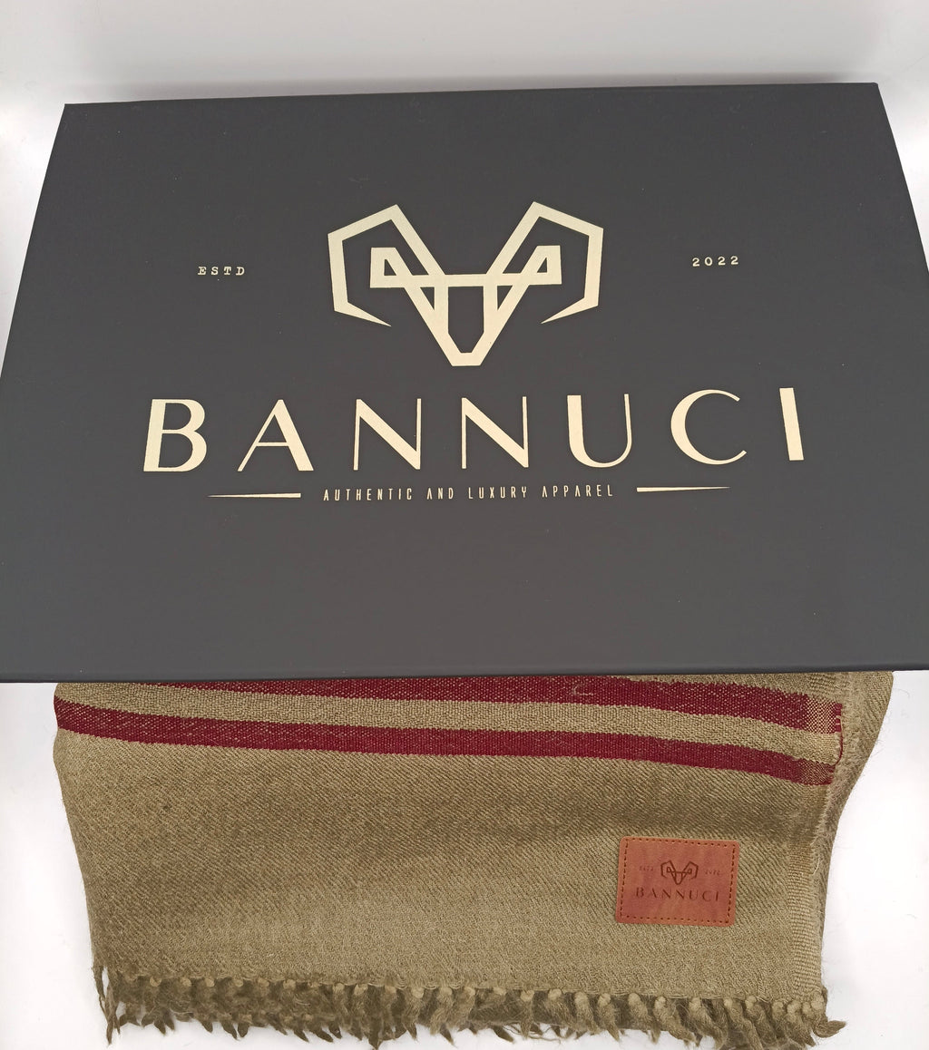 Premium Quality Striped Brown Colour Pure/High Grade 48 Fiber Shawl