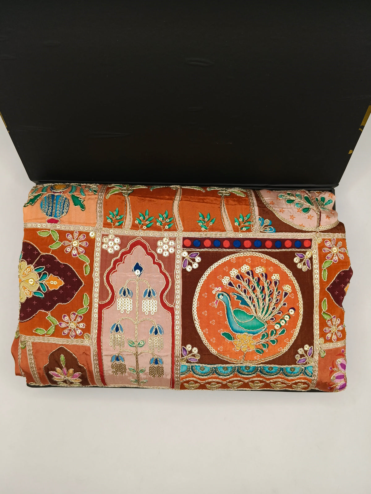 Maheshwari Silk With Hand Embroidery Multi Color Shawl