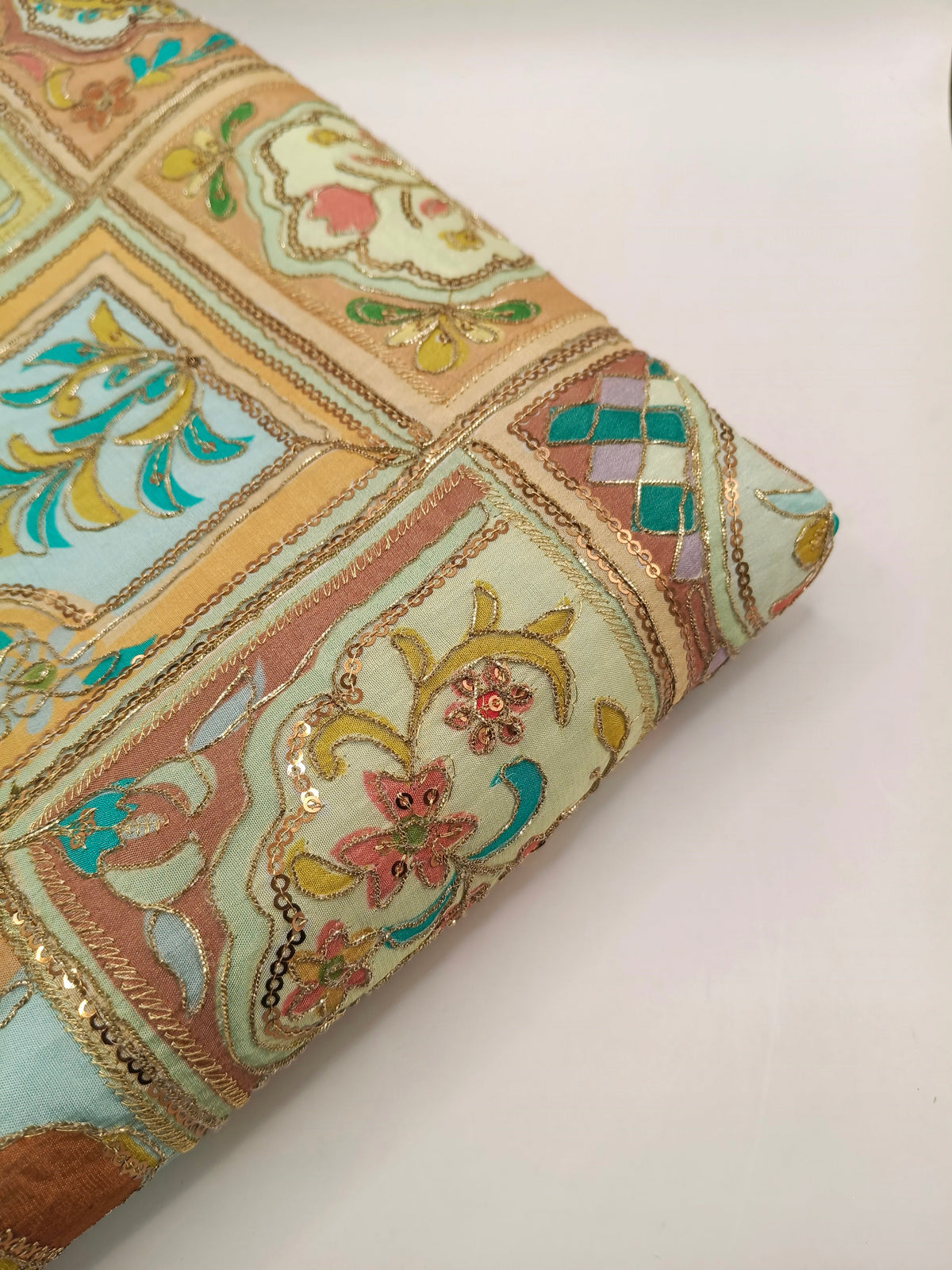 Maheshwari Silk With Hand Embroidery Multi Color Shawl