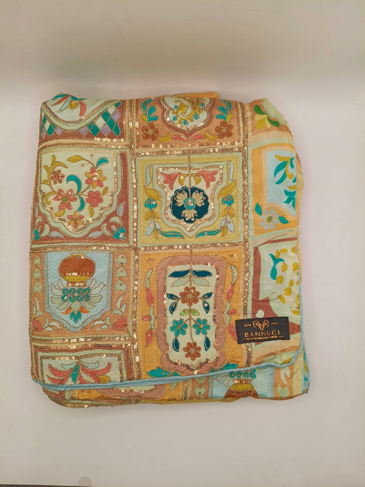 Maheshwari Silk With Hand Embroidery Multi Color Shawl