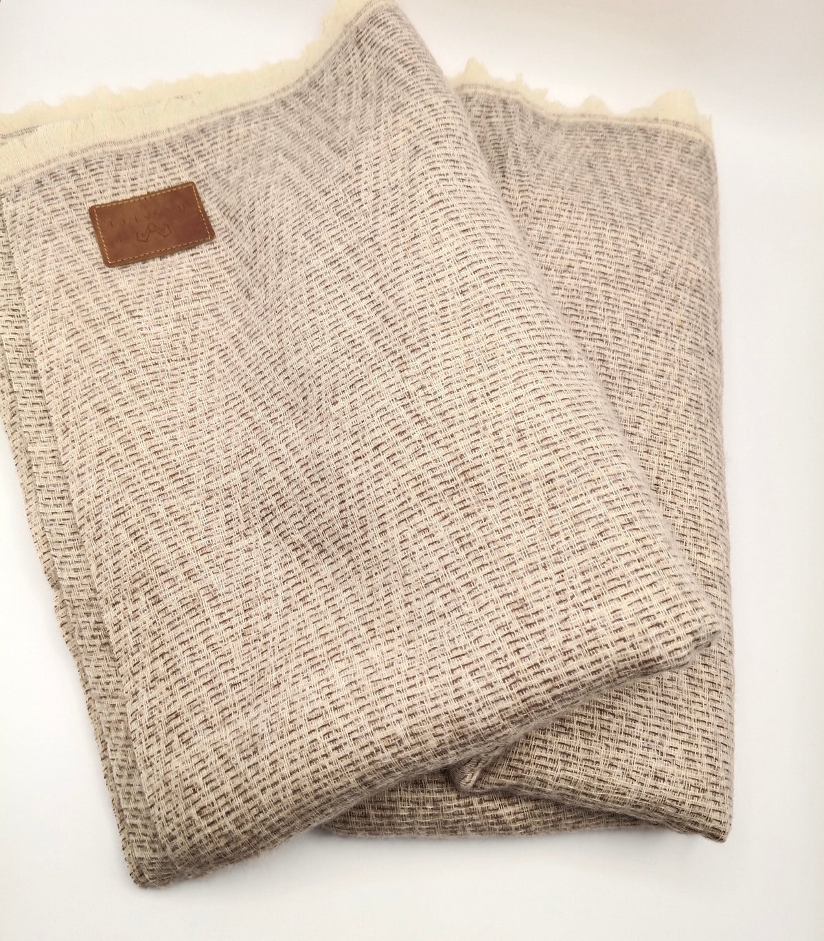 Premium Quality Cream Checked pure woolen Shawl