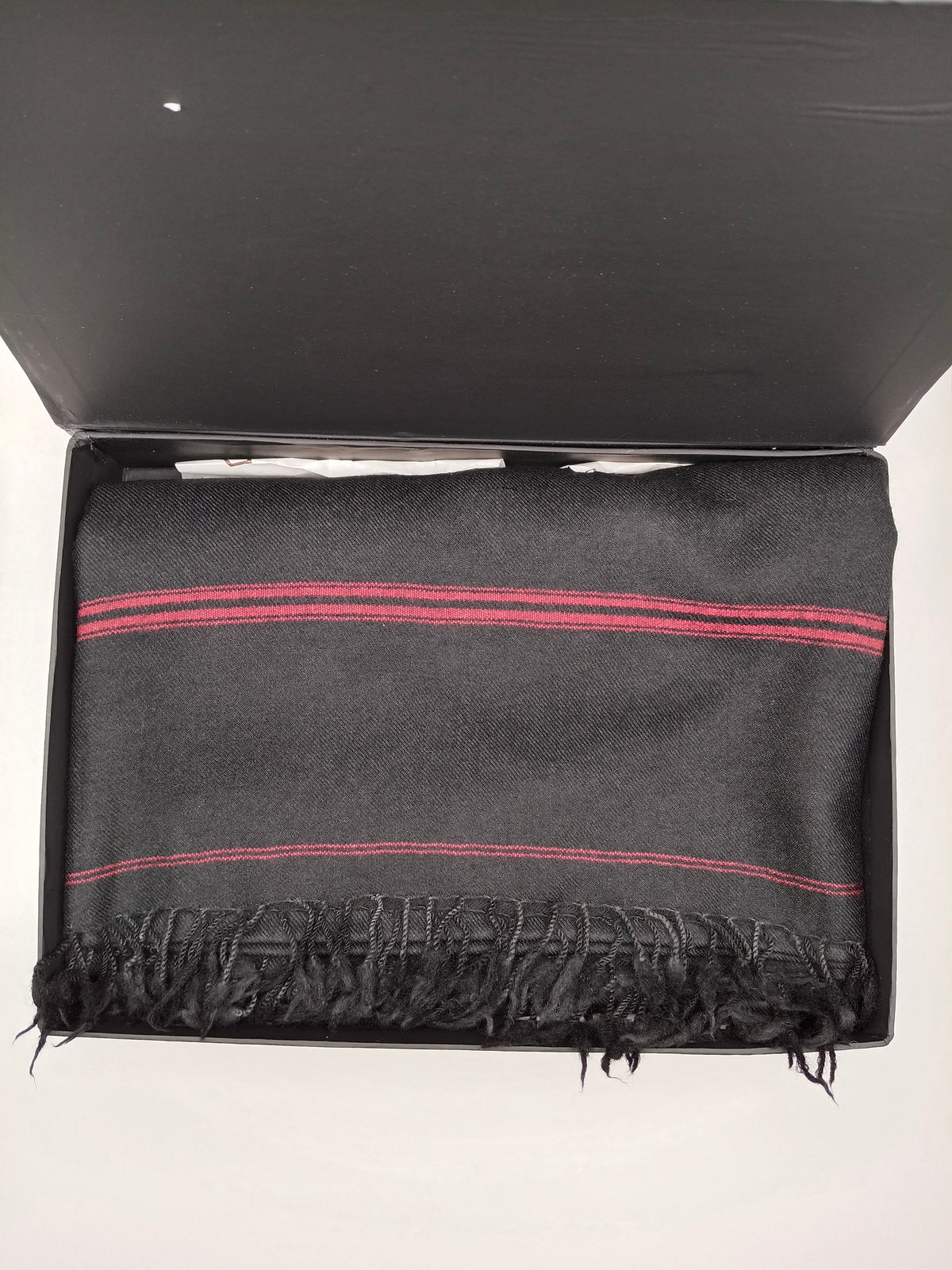 Premium Quality Multi Color Striped Double Fiber 72 Black Woolen Shawl