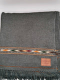 Premium Quality Striped Dark Gray Heavy Weight Lamb Woolen Shawl