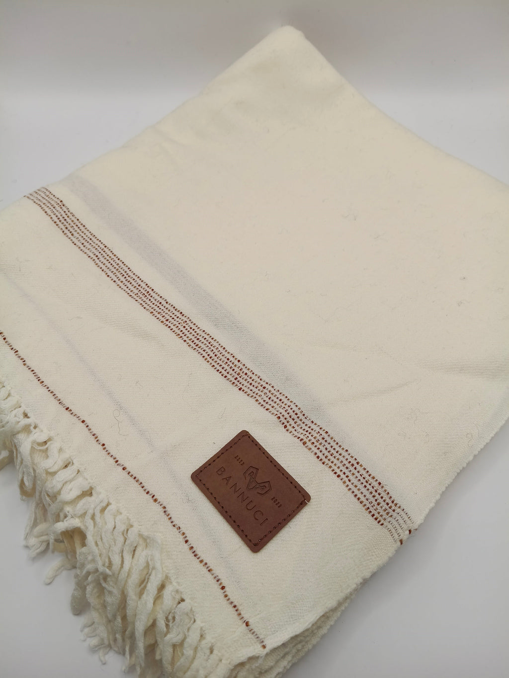 Supreme Quality Off white Pure Angora With  Rabbit Striped Woolen Shawl 2