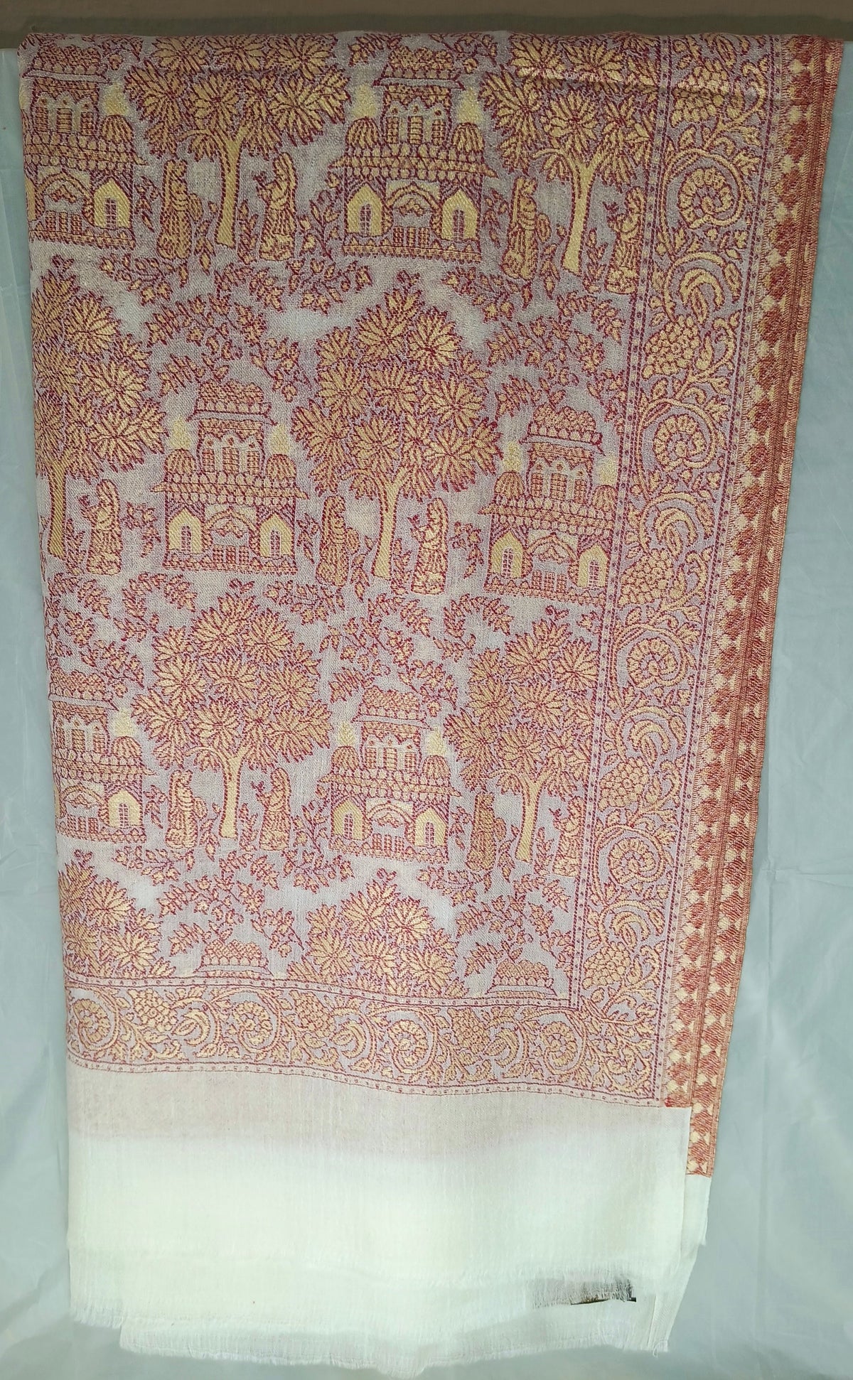 Toosh Kani Shawl With Khadi Pattern