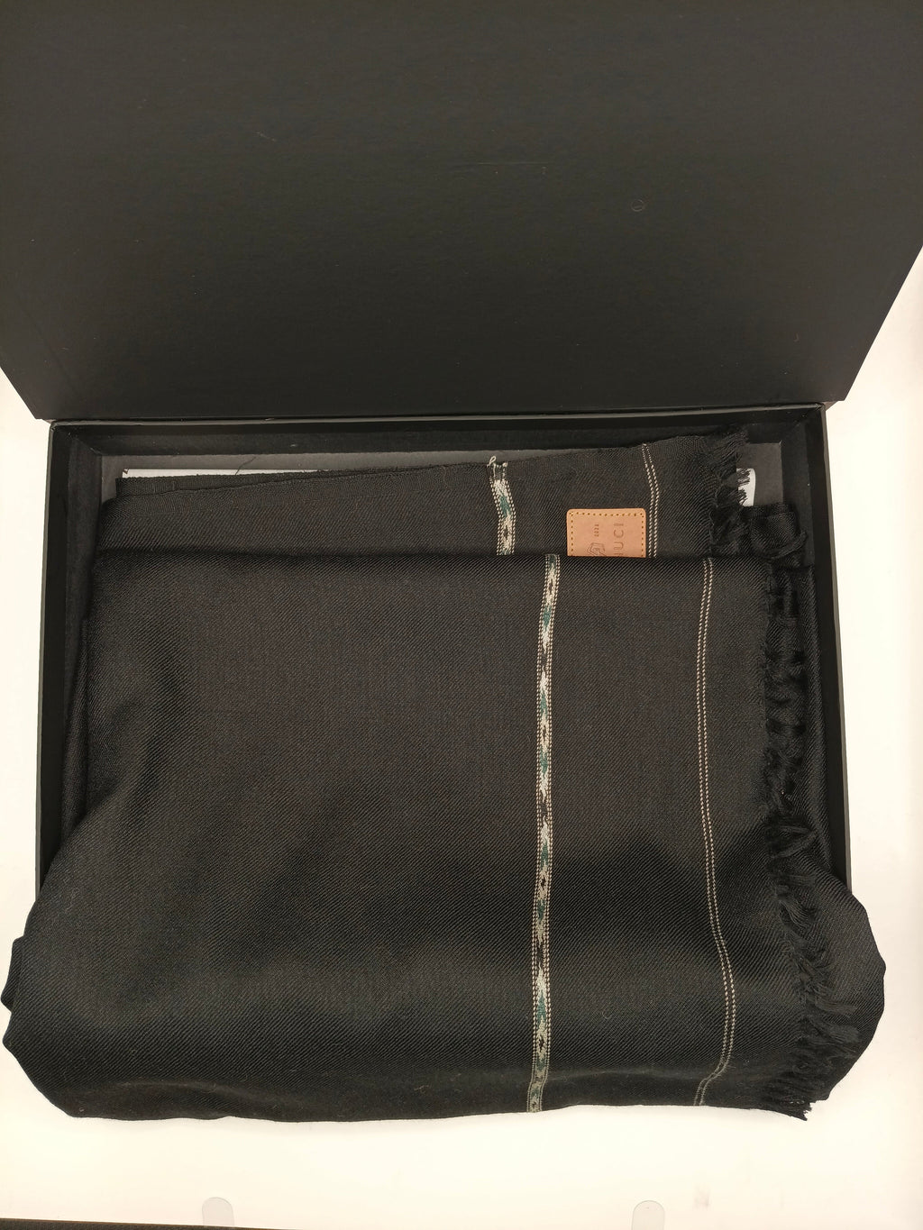 Premium Quality Striped Light Weight Black Woolen Shawls
