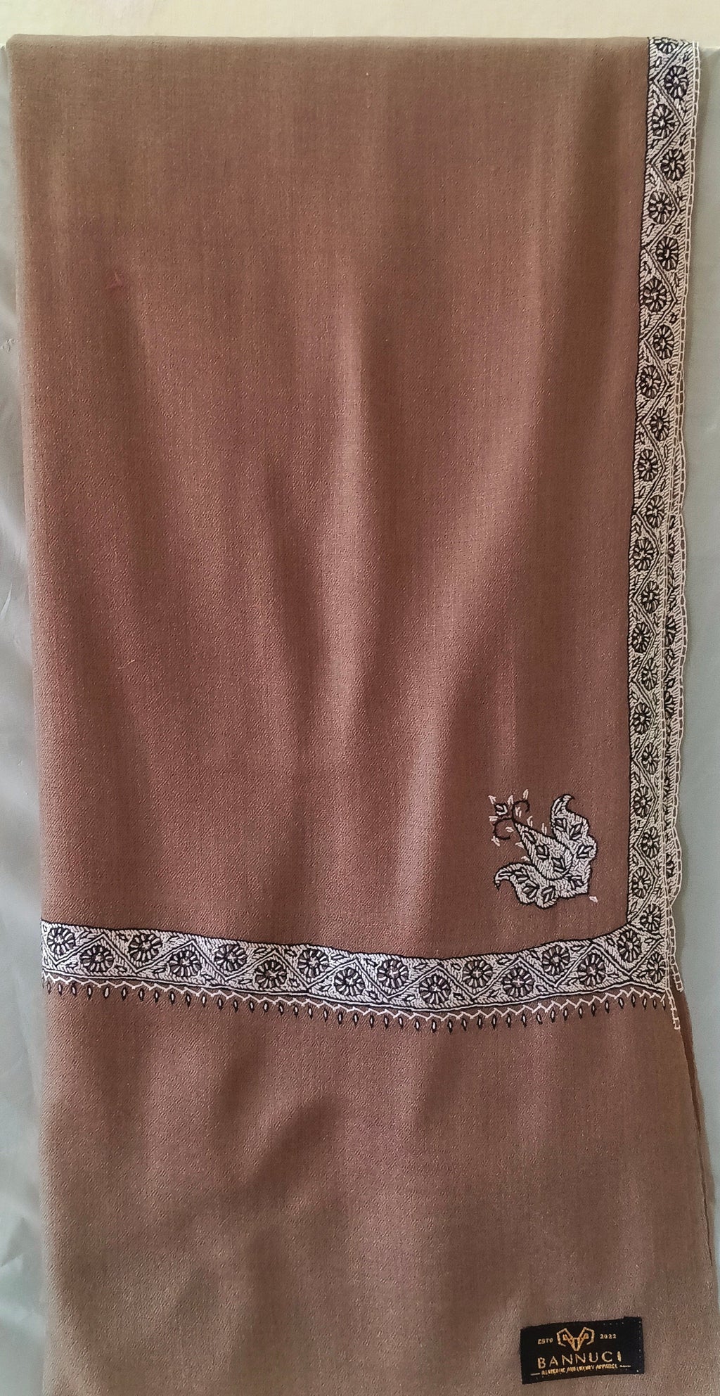 Hand Embroidered Original Toosh Shawl With Border