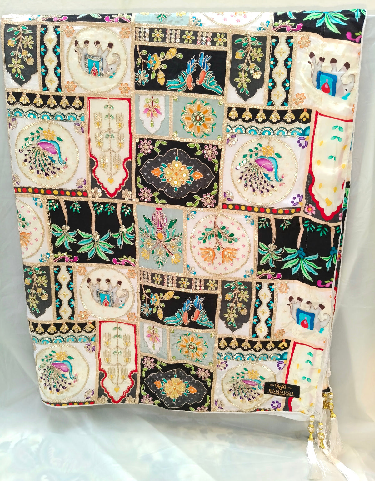 Maheshwari Silk With Hand Embroidery Multi Color Shawl