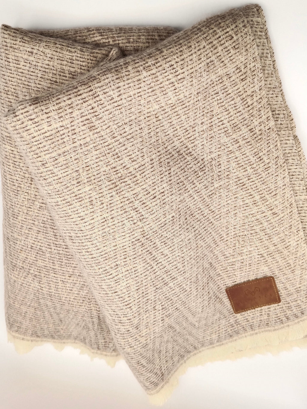 Premium Quality Cream Checked pure woolen Shawl