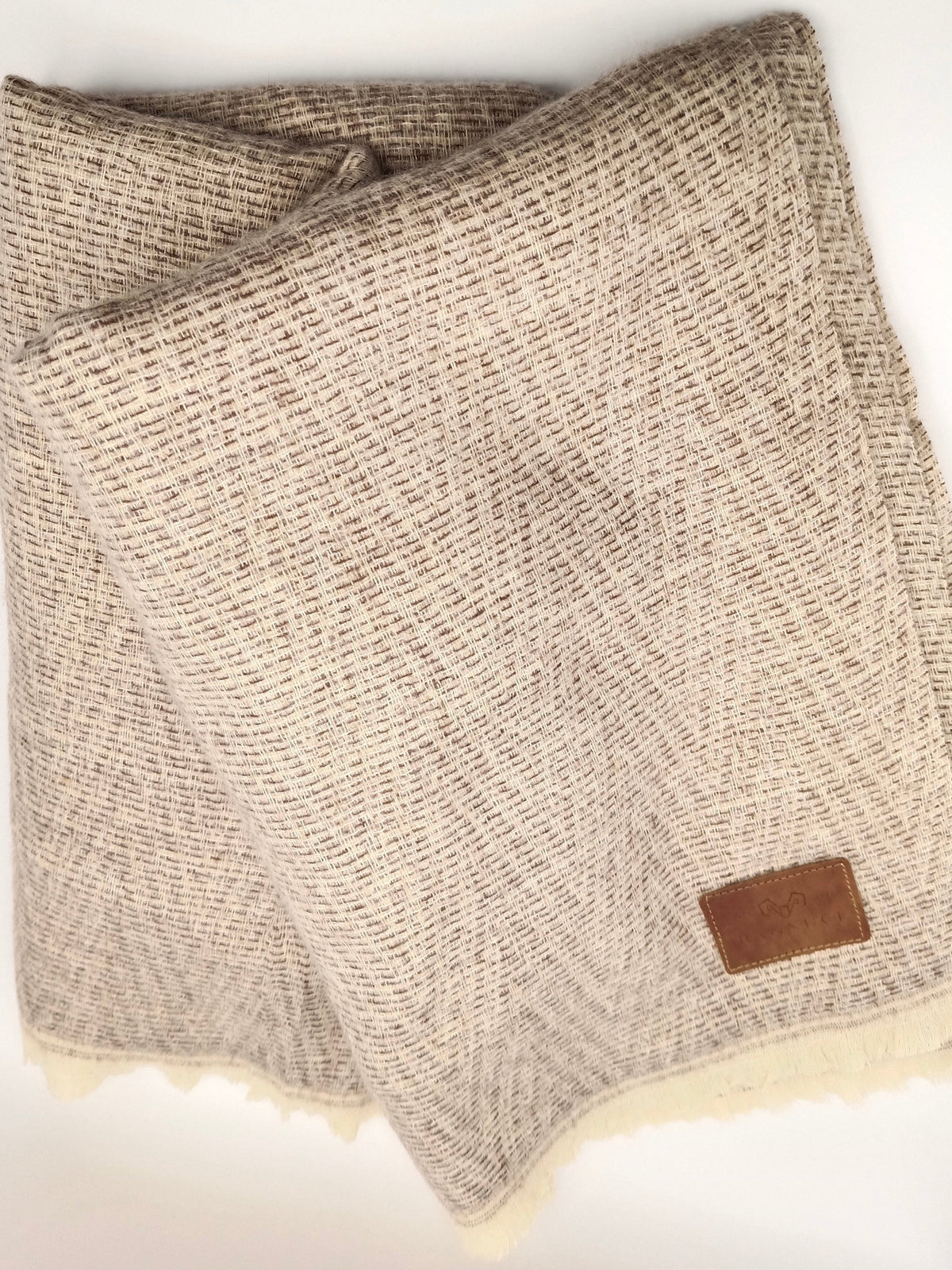 Premium Quality Cream Checked pure woolen Shawl