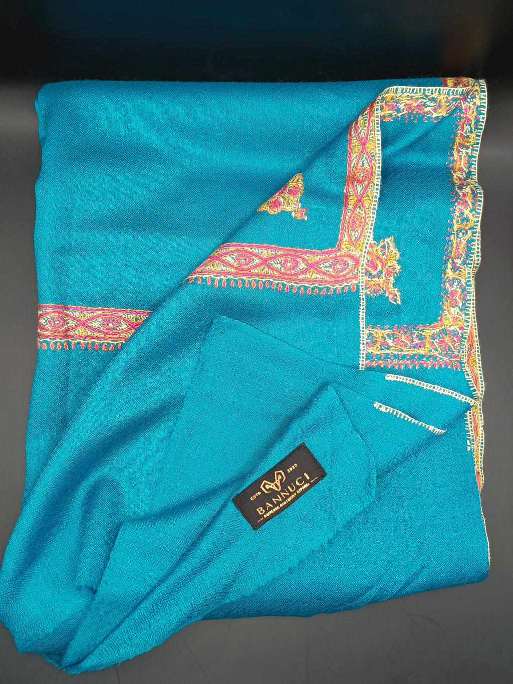 Hand Embroidered Original Toosh Shawl With Border