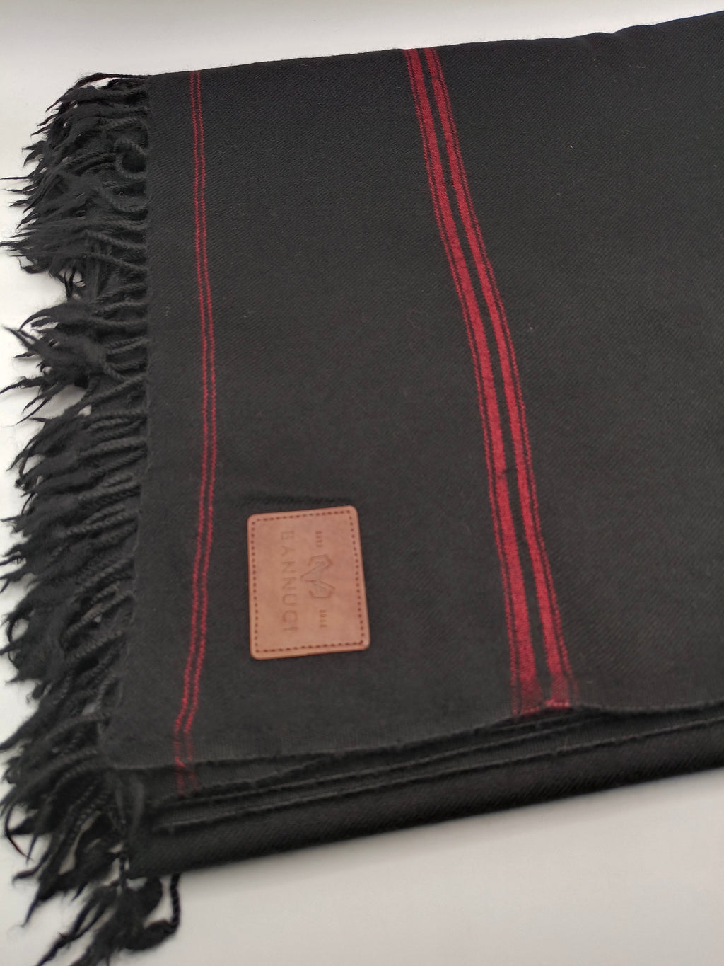 Premium Quality Multi Color Striped Double Fiber 72 Black Woolen Shawl