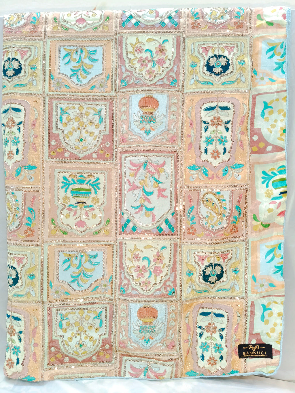 Maheshwari Silk With Hand Embroidery Multi Color Shawl