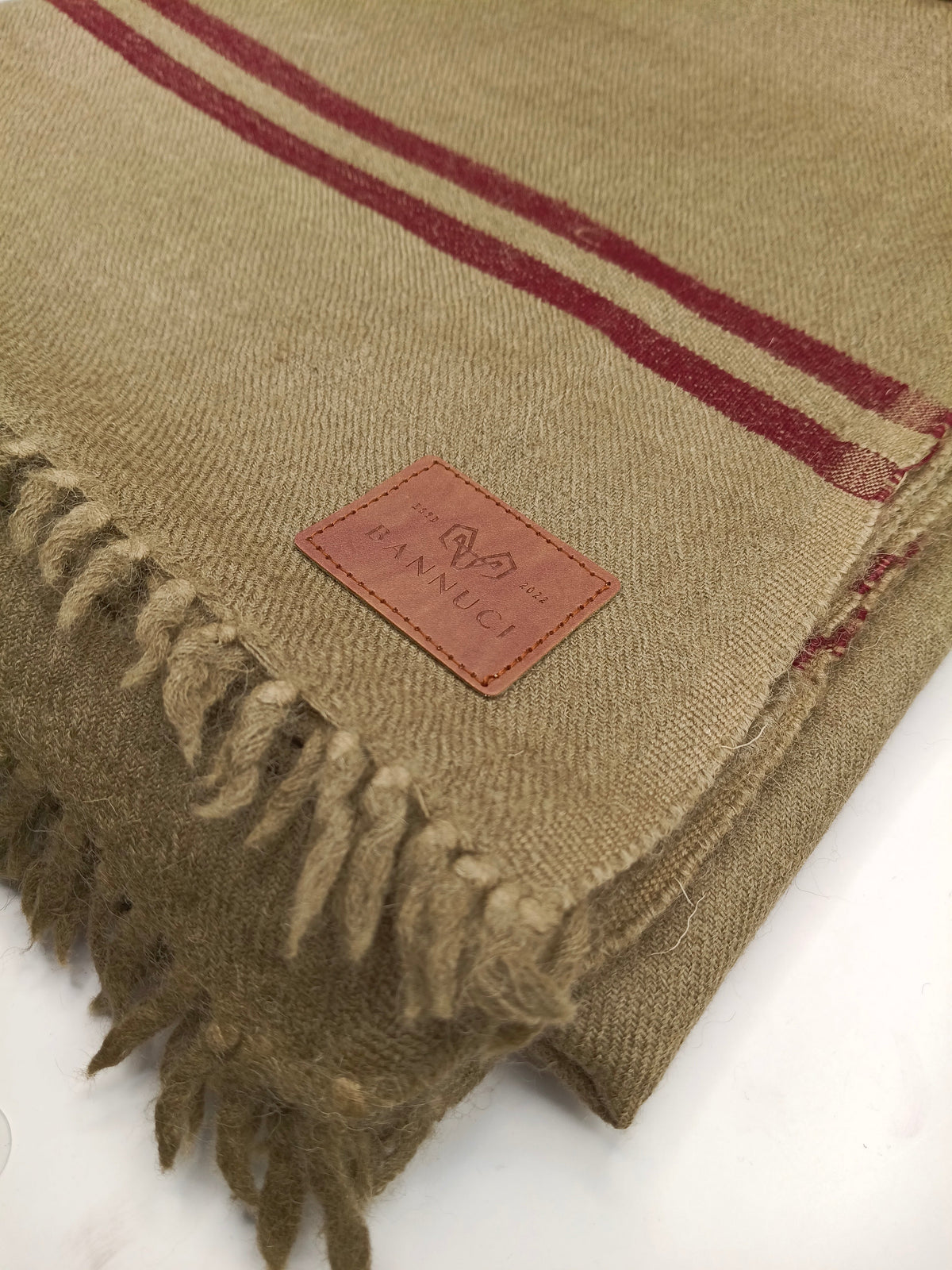 Premium Quality Striped Brown Colour Pure/High Grade 48 Fiber Shawl